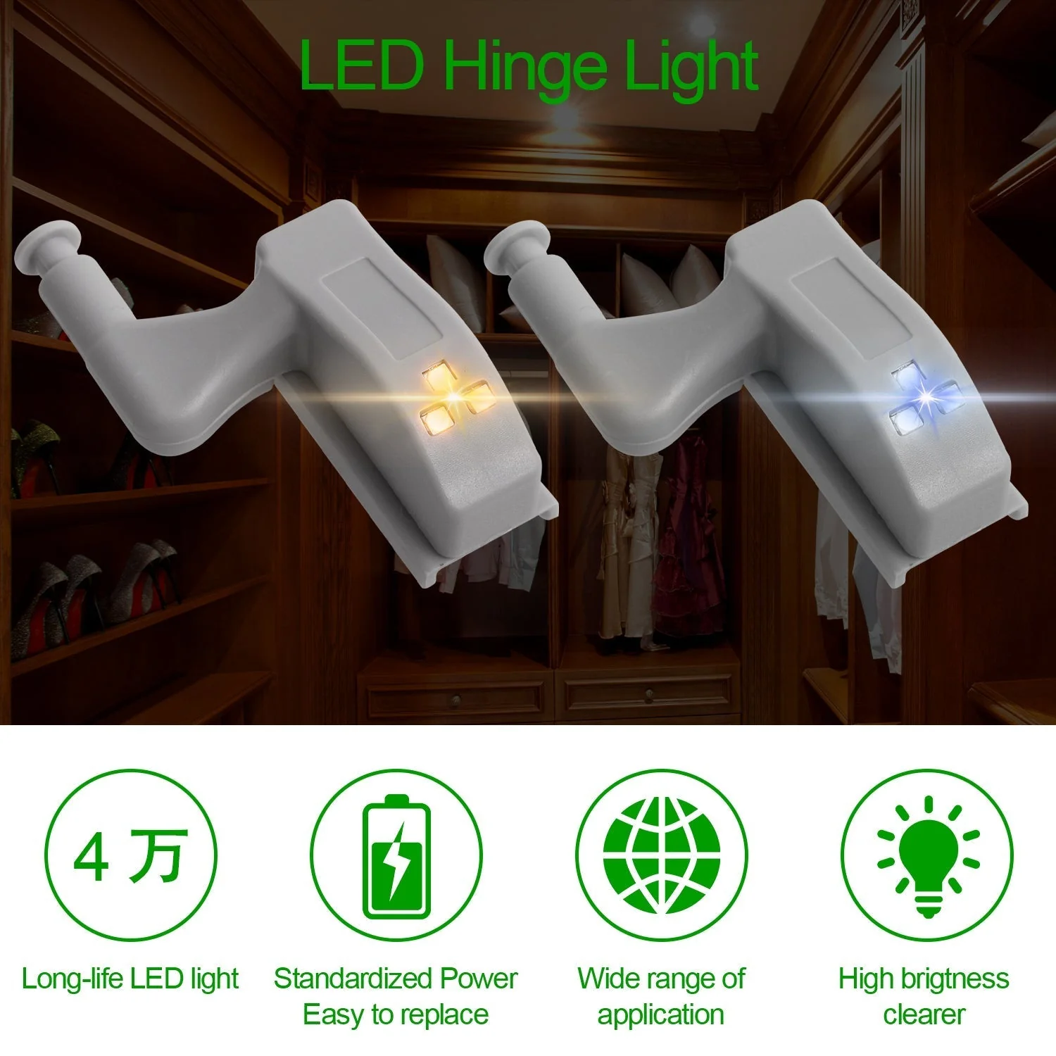 10pcs LED Sensor Hinge Wardrobe Lamp - Image 4