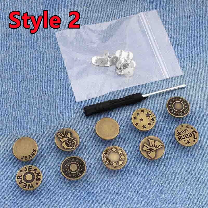 10Pcs Snap-On Seamless Metal Button Set - Image 10