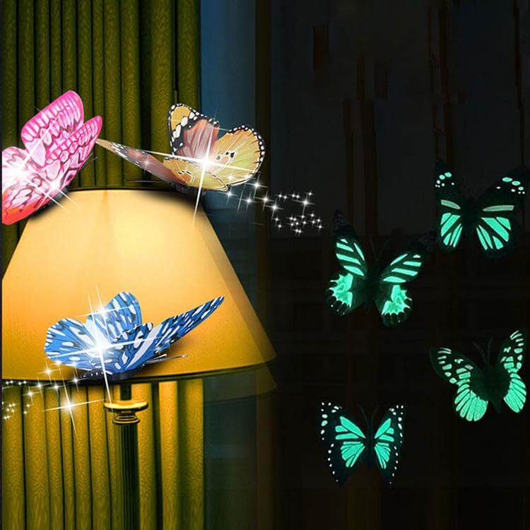 12 Pcs Luminous Butterfly Sticker - Image 3