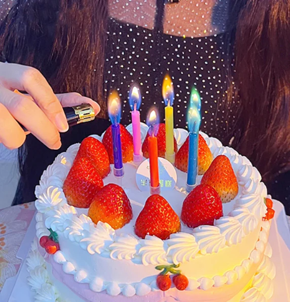 12Pcs Colorful Flame Birthday Candles - Image 5