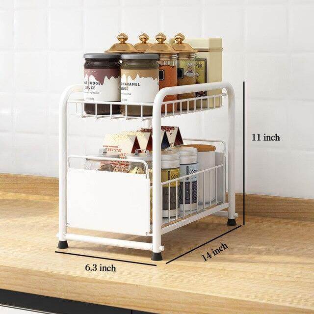 2-Tier Organizer with Sliding Kitchen Storage Drawers - Image 9