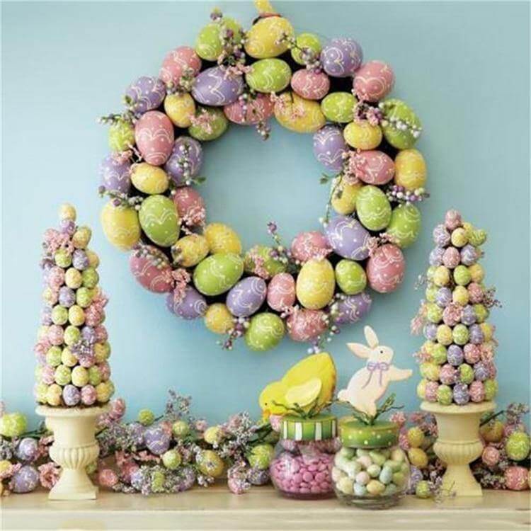 20pcs 3cm Happy Easter Painted Fake Eggs Decoration - Image 2