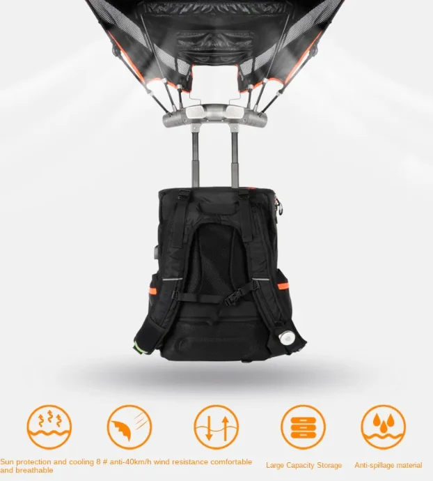 2in1 Built-in Sun Umbrella Backpack - Image 4