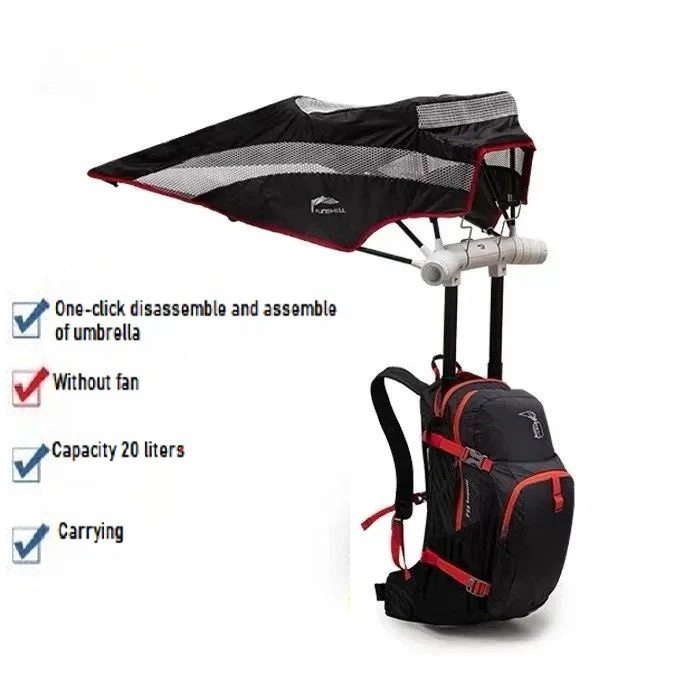 2in1 Built-in Sun Umbrella Backpack - Image 8
