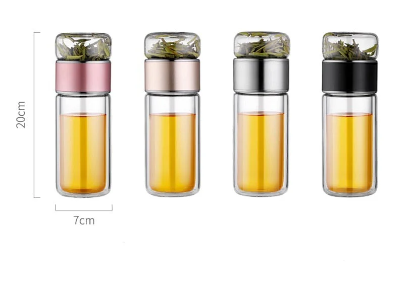 2in1 Large Double Glass Tea Infuser Bottle - Image 7