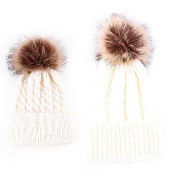 2PCS New Fashion Mommy and Me Winter Warm Hats - Image 4