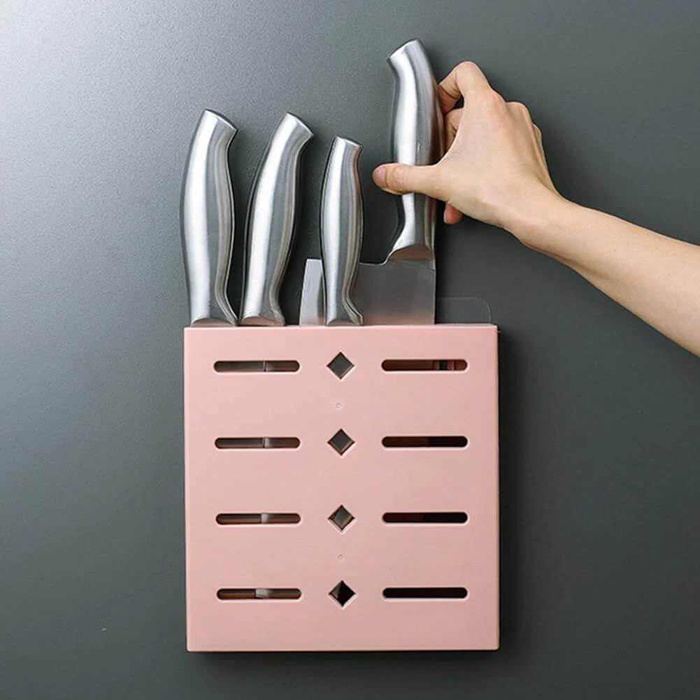 2PCS Square Pastel Mavi Wall-Mounted Knife Organizer - Image 14