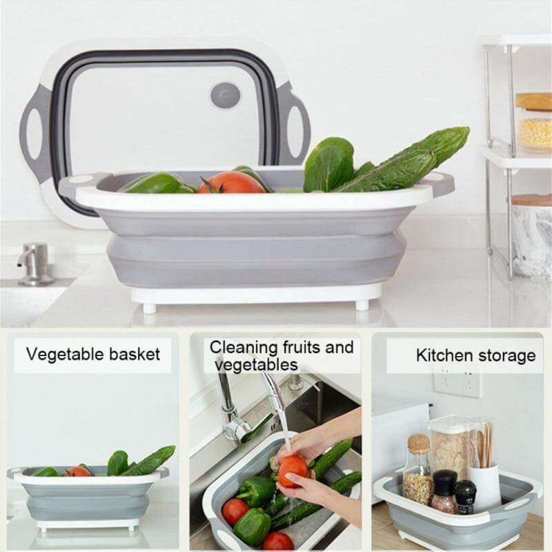 3 In 1 Multifunctional Foldable Dish Tub Cutting Board - Image 8
