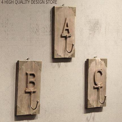 3CS Iron Wooden Alphabet Hanging Hooks - Image 4