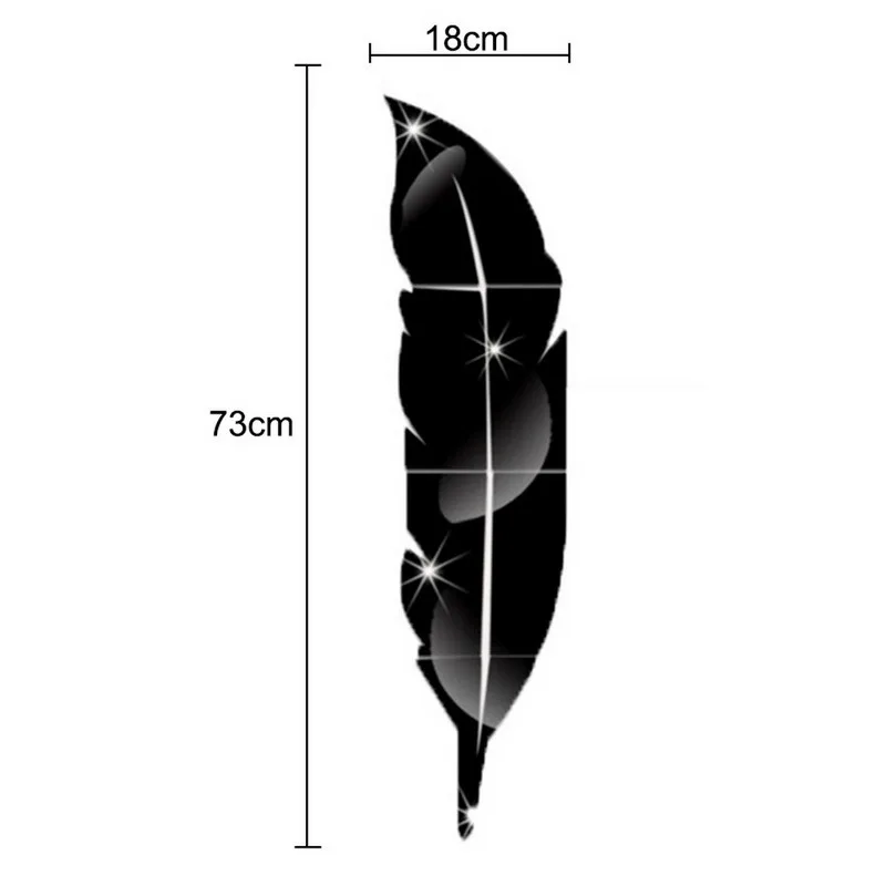 3D Feather Art Mirror Wall Sticker - Image 11