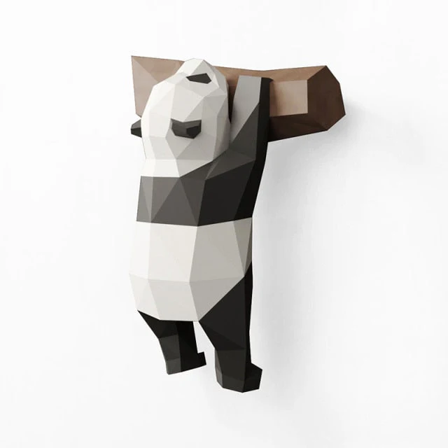 3D Geometric Handmade Panda Wall Decor - Image 7