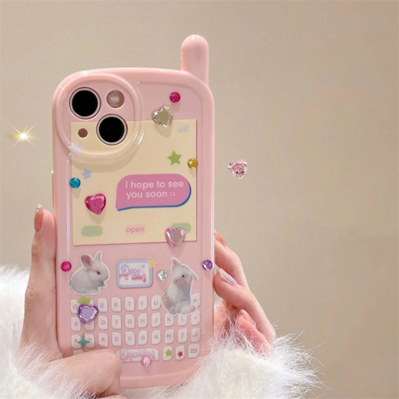 3D Korean Style Diamond Heart iPhone Case - Image 2