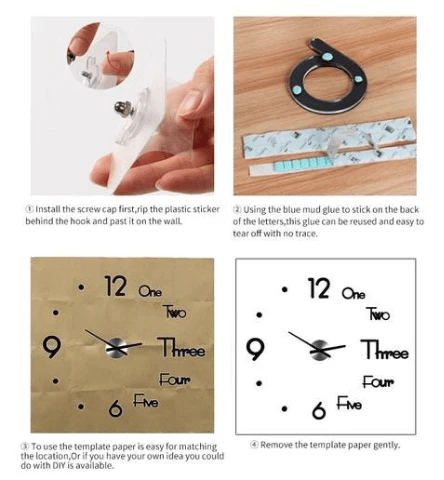 3D Large DIY Modern Number Wall Clock - Image 9