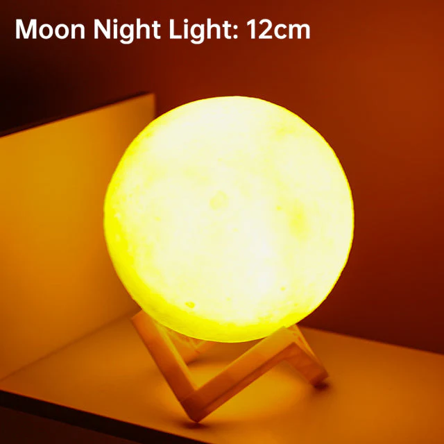 3D Light Touch Switch Rechargeable Moon Night Lamp - Image 9