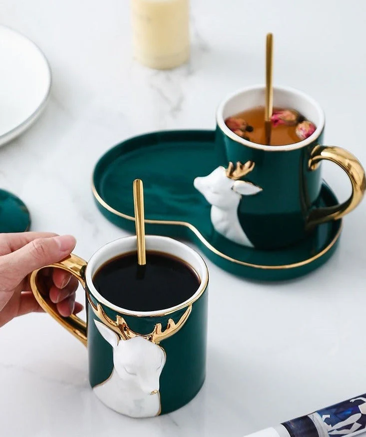3D Lovely Couple Ceramic Mug Set - Image 2