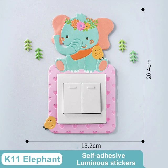 3D Luminous Cartoon Animal Switch Cover Stickers - Image 2