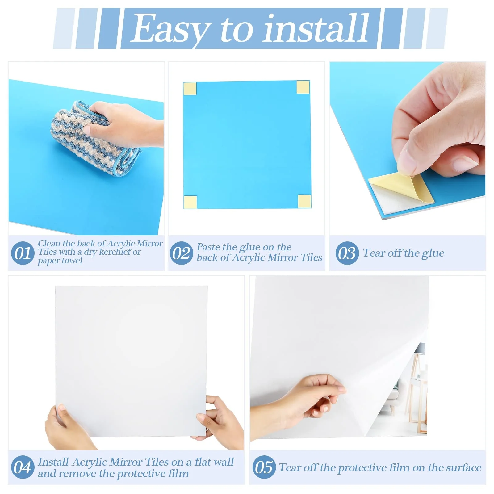 3D Self Adhesive DIY Mirror Wall Sticker - Image 5