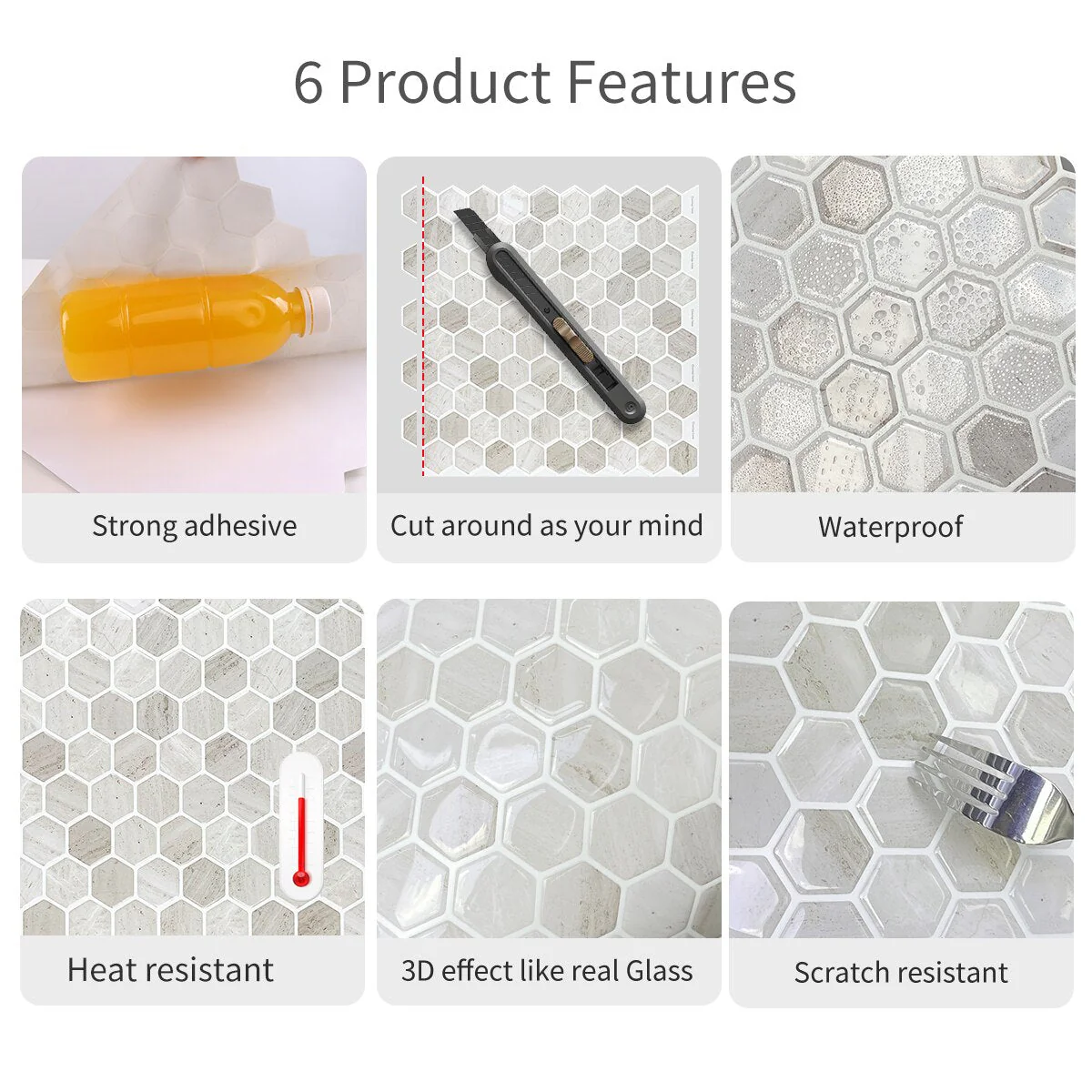 3D Self-Adhesive Hexagonal Wall Stickers - Image 13