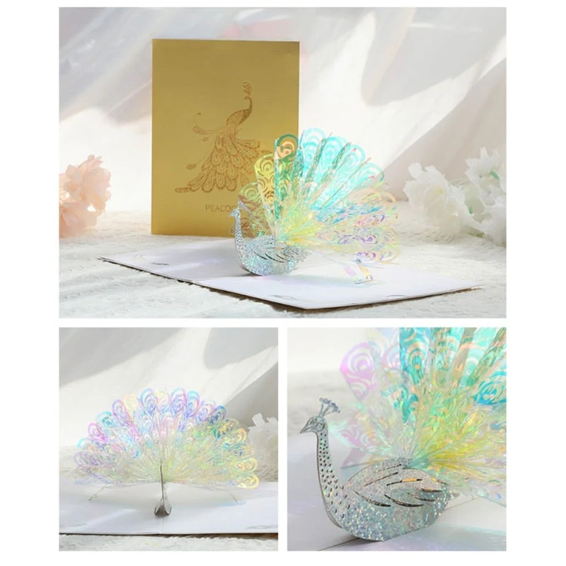 3D Shining Peacock Decorative Card - Image 6