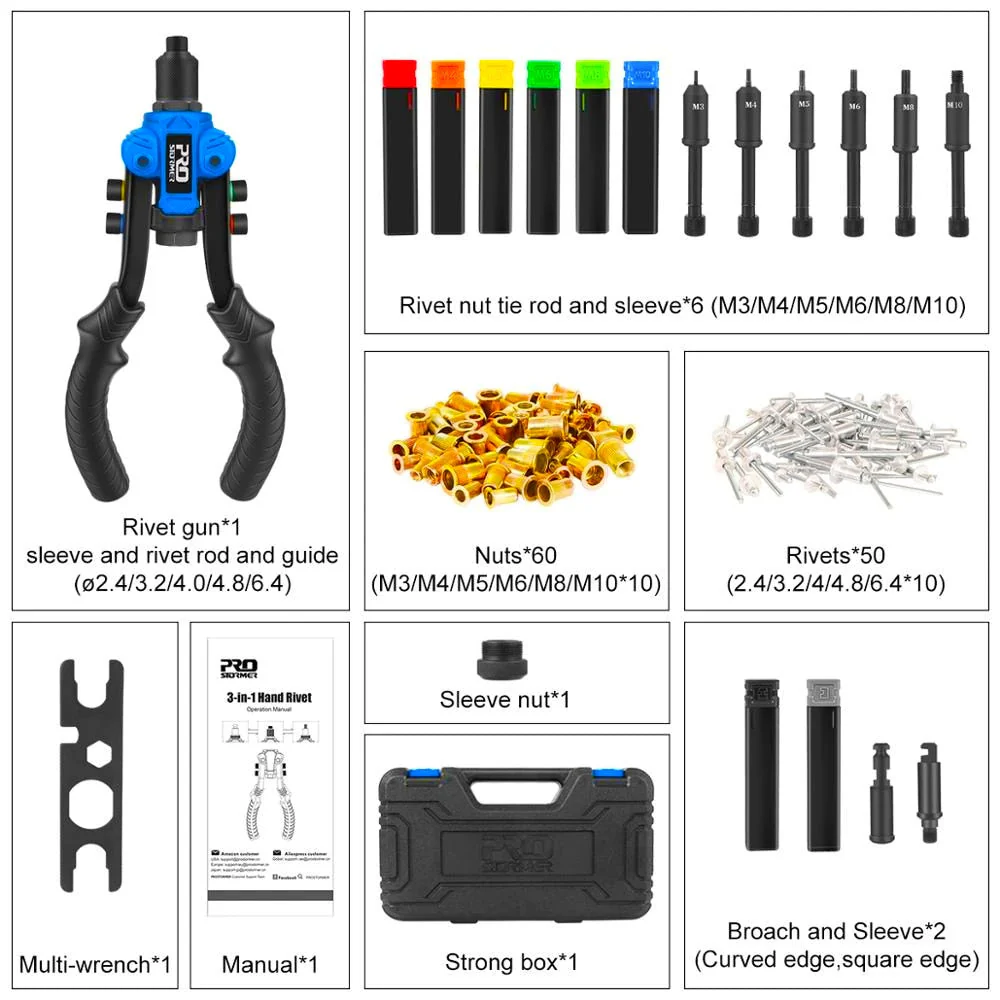3in1 Hand Rivet Nut Tool Set - Image 9