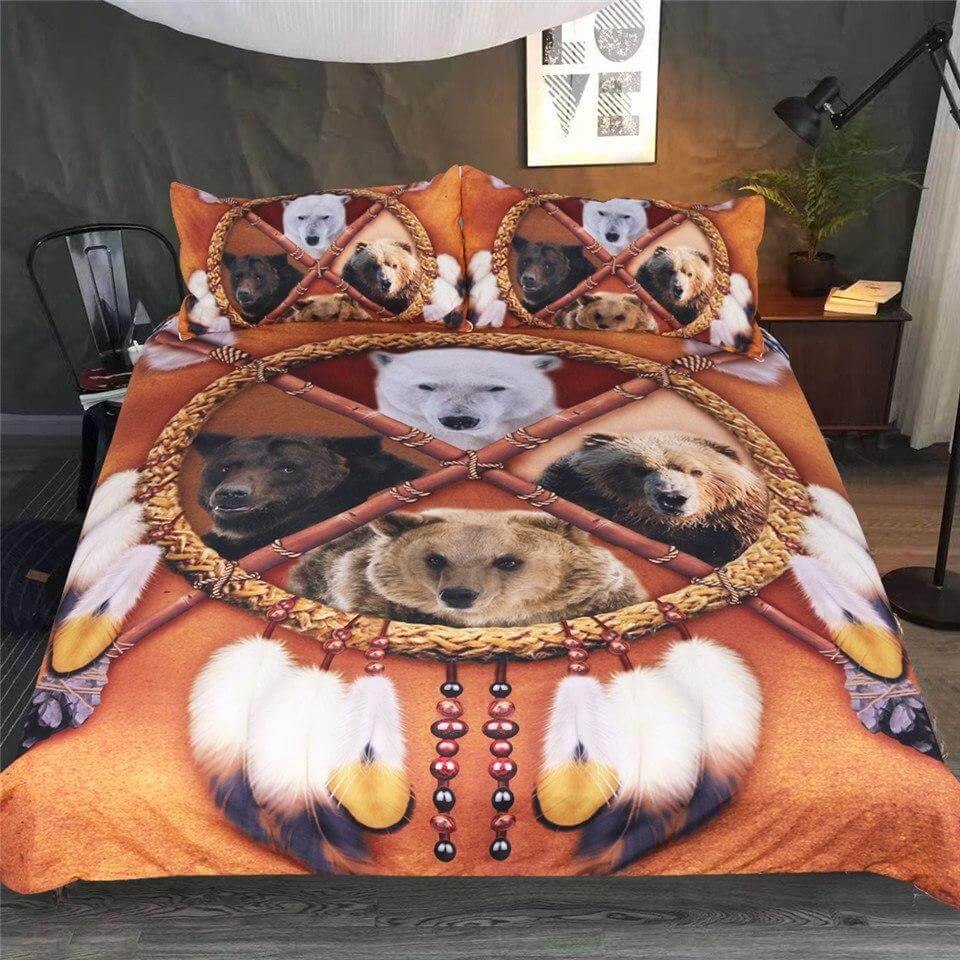 3PCS 3D Wild Animal Native American Dreamcatcher Comfortable Duvet Cover Bedding set - Image 3