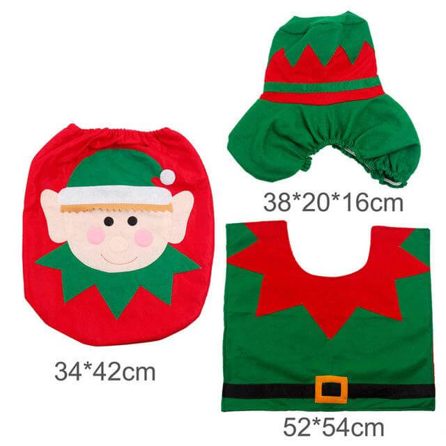 3pcs Fancy Santa Claus Toilet Seat Covers - Image 6