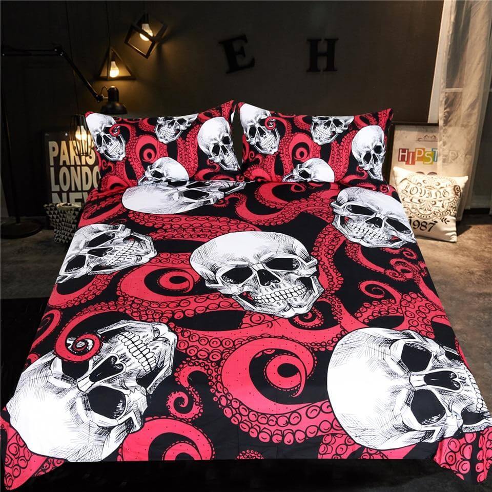 3pcs Skulls and Octopus Tentacles Hand Duvet Cover Bedding Set - Image 5
