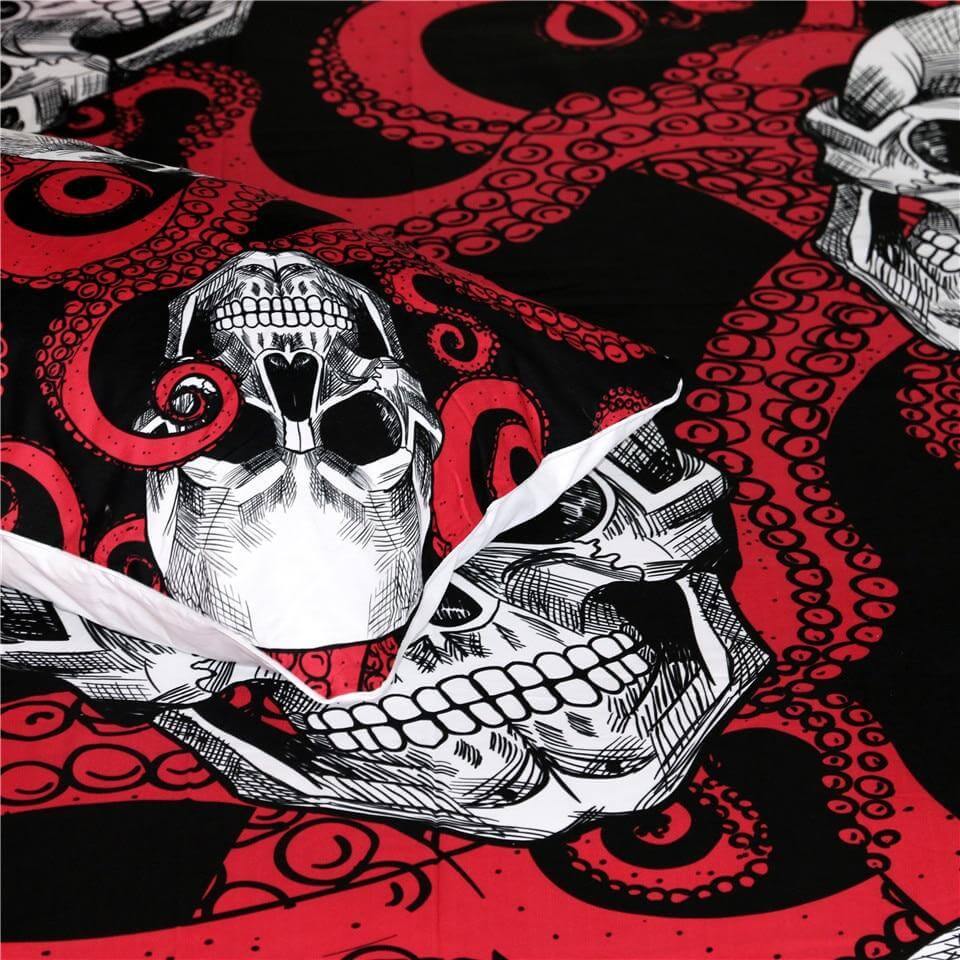 3pcs Skulls and Octopus Tentacles Hand Duvet Cover Bedding Set - Image 6