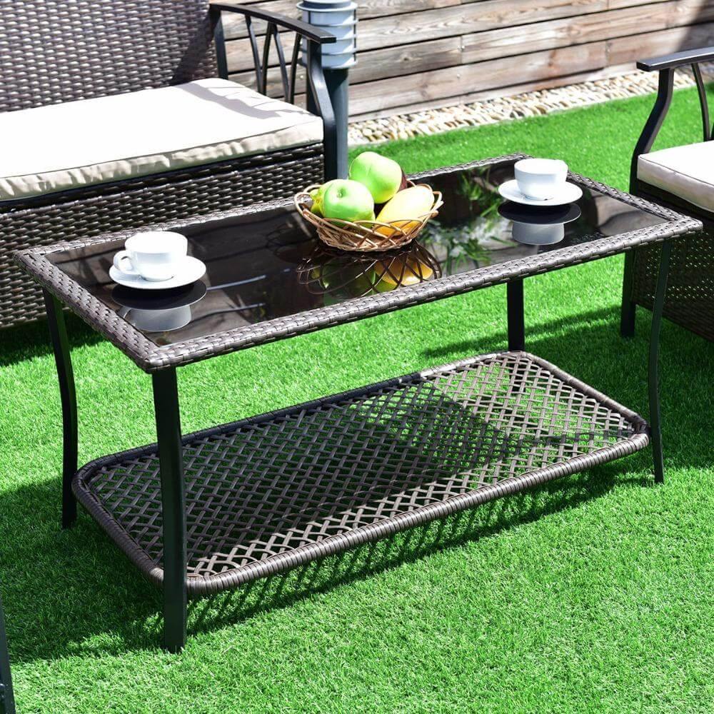 4Pcs Garden Furniture Outdoor Patio Sectional Set with Cushions - Image 2