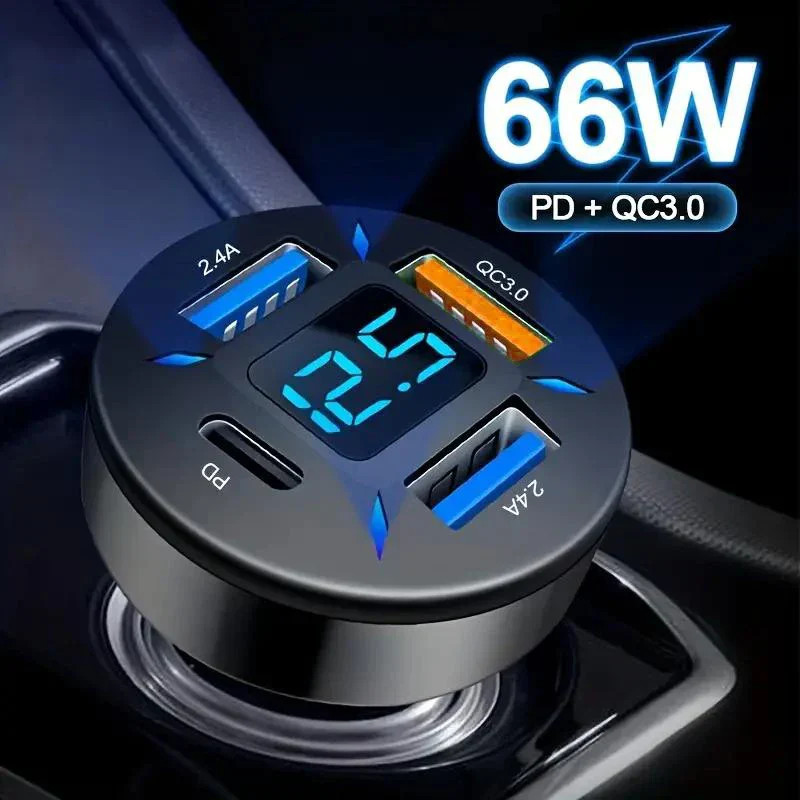4-Port Digital Car Lighter Fast Charger - Image 6