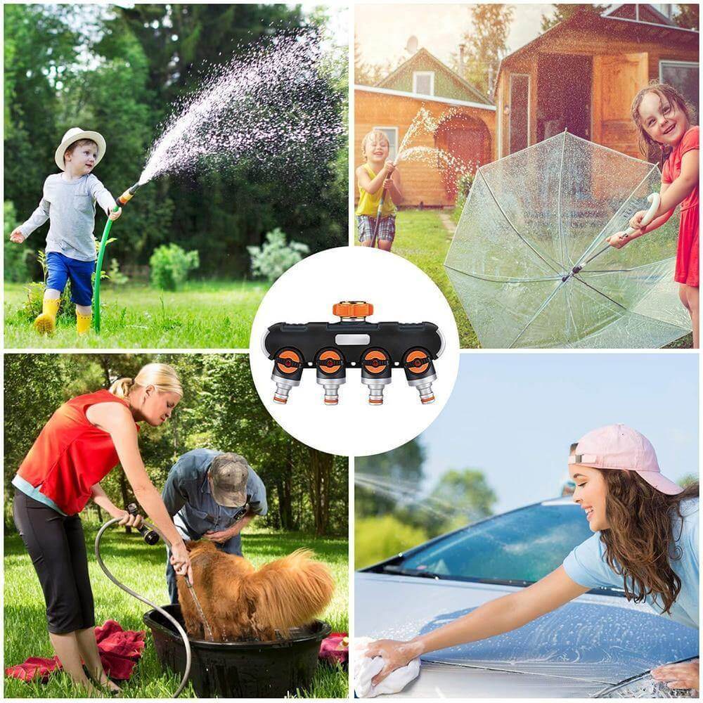 4-way Garden Hose Faucet Splitter Connector - Image 2