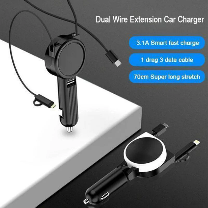 4in1 Car Telescopic Fast Charging Cable - Image 5
