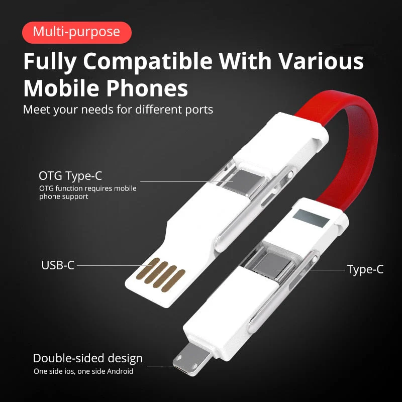 4in1 Magnetic Keychain USB Charging Cable - Image 3