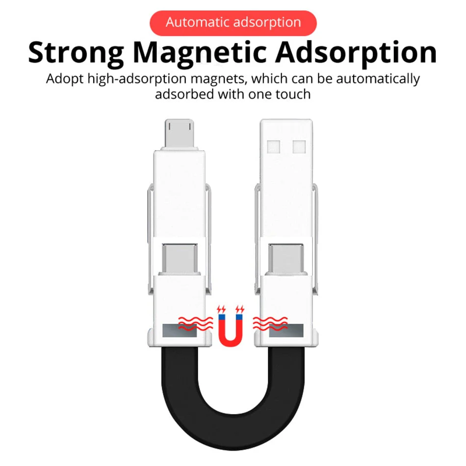 4in1 Magnetic Keychain USB Charging Cable - Image 8
