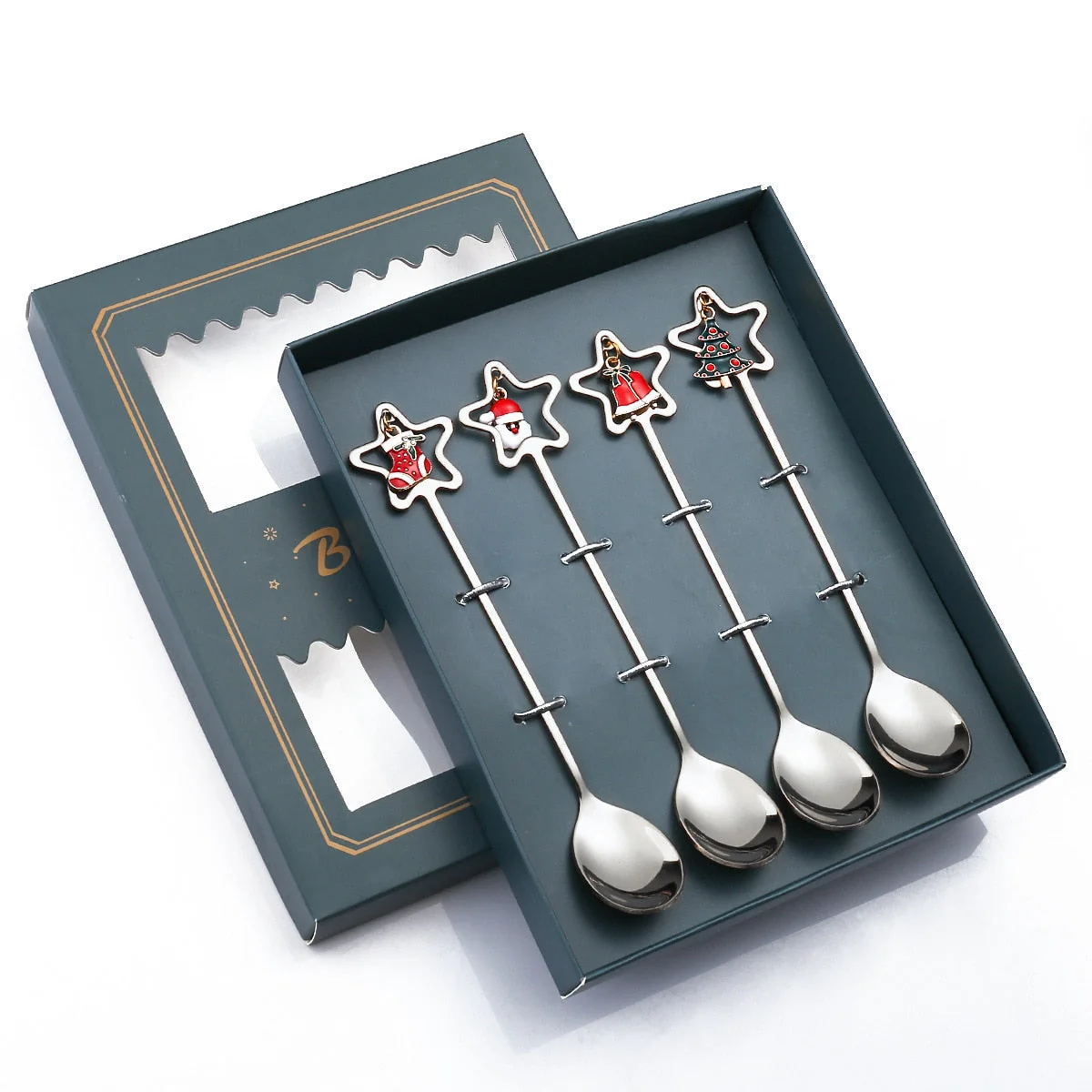 4Pcs Christmas Best Wishes Tableware Set - Image 14