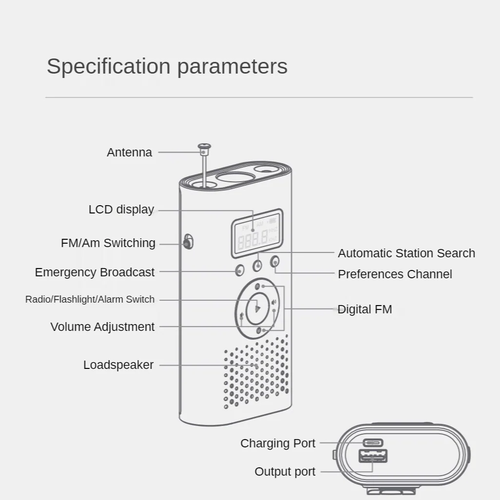 6in1 Radio Flashlight Laser Light Power Bank - Image 6