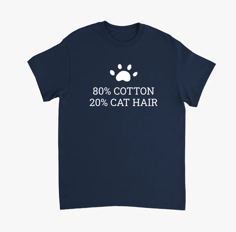 80% Cotton 20% Cat Hair Creative T-Shirt - Image 12