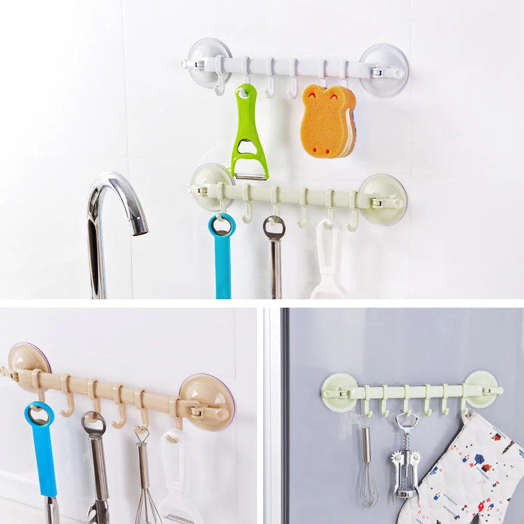 Adjustable Hook Double Suction Towel Rack - Image 2