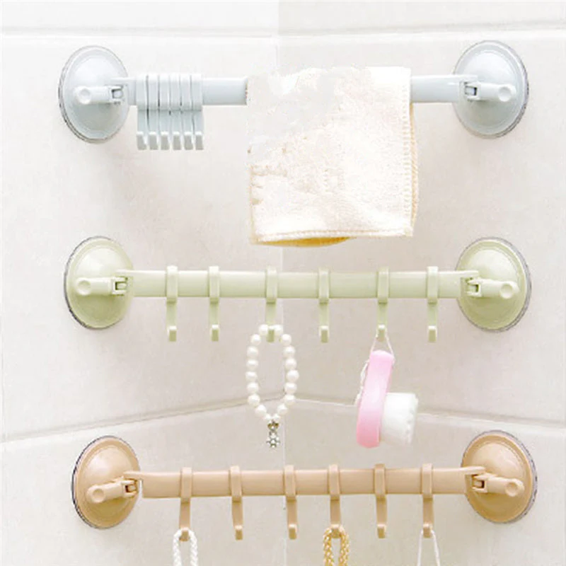 Adjustable Hook Double Suction Towel Rack - Image 7