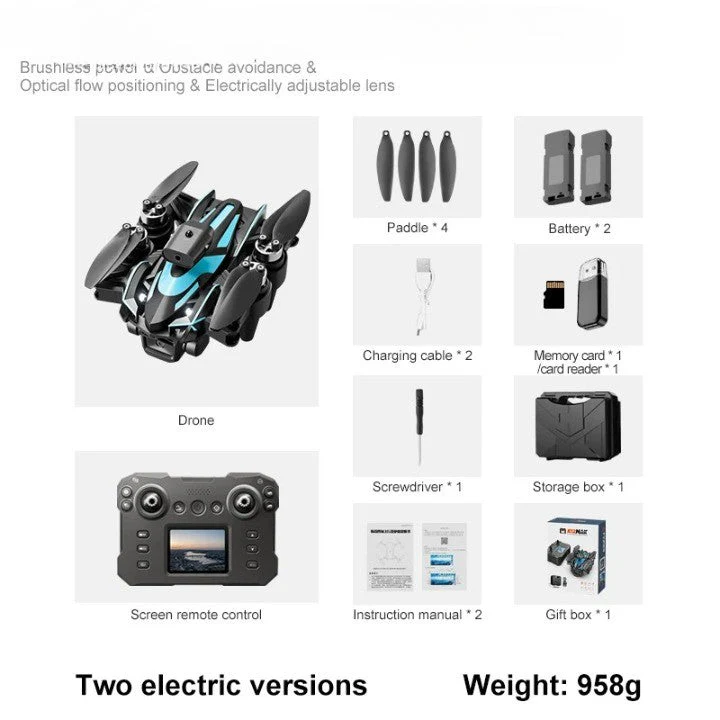 Advanced Obstacle Avoidance LCD Screen Brushless Drone - Image 7