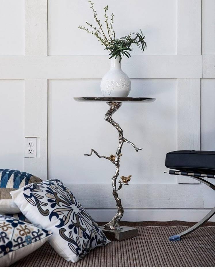 Aluminum Modern Tree Branches Coffee Side Table - Image 3