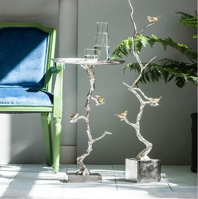 Aluminum Modern Tree Branches Coffee Side Table - Image 9