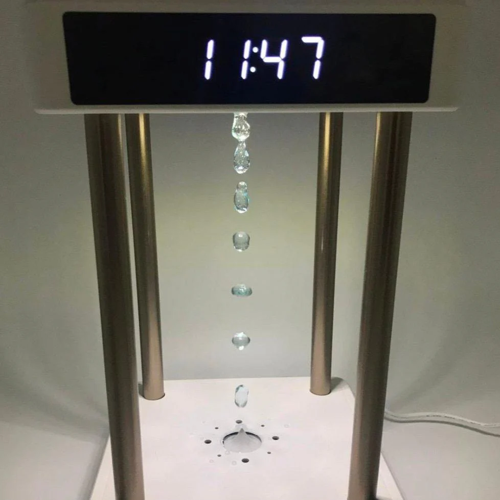 Anti Gravity Levitating Water Drops Hourglass Fountain Lamp - Image 2