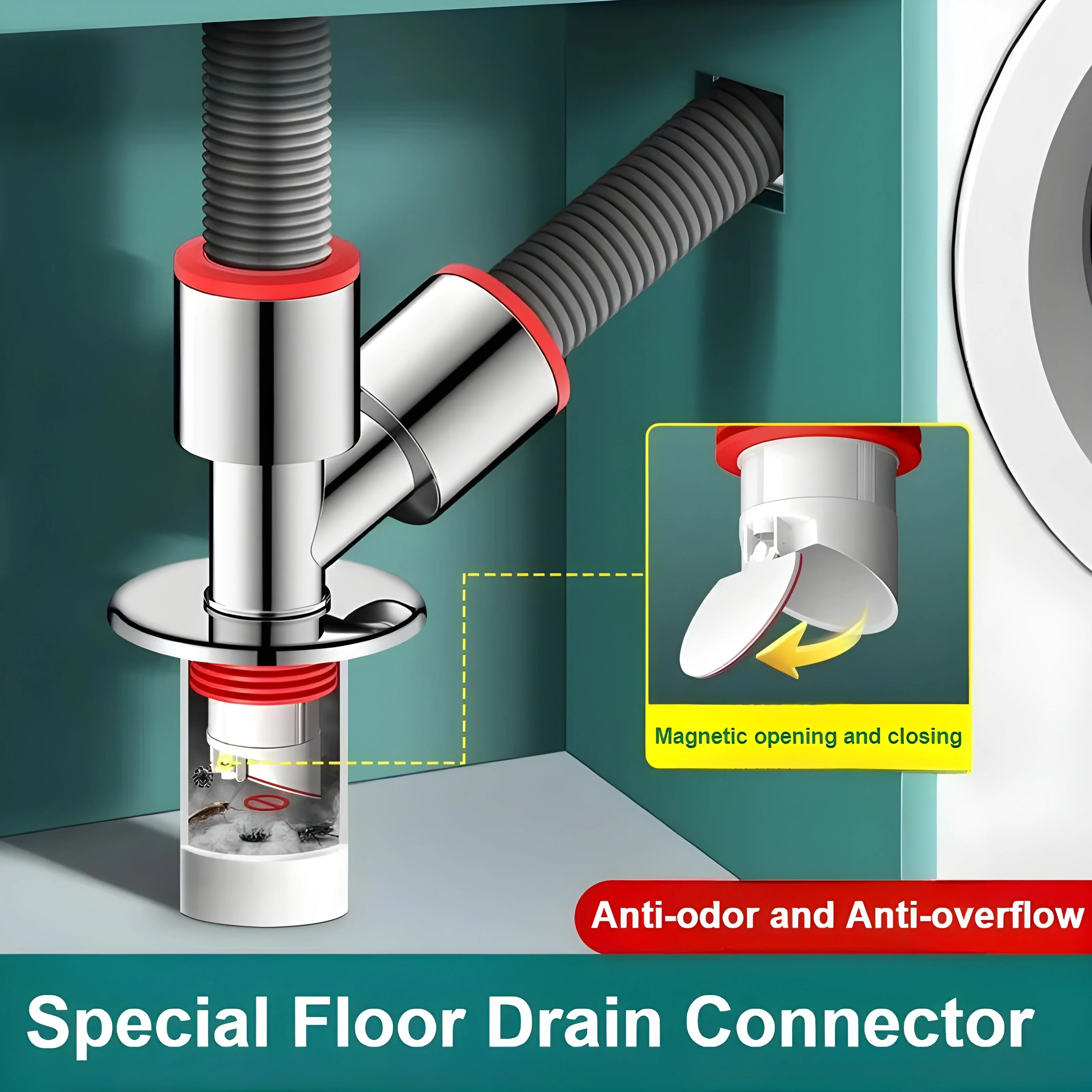 Anti-Odor Washing Machine Floor Drain Connector - Image 4