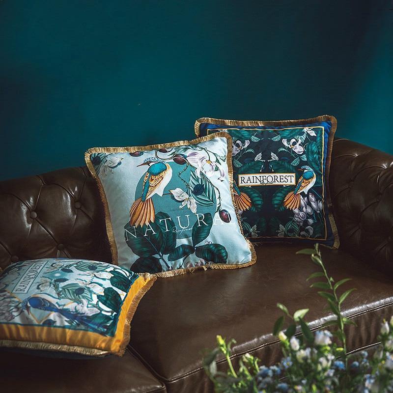 Antique Rainforest Chinese Art Velvet Pillowcase - Image 7