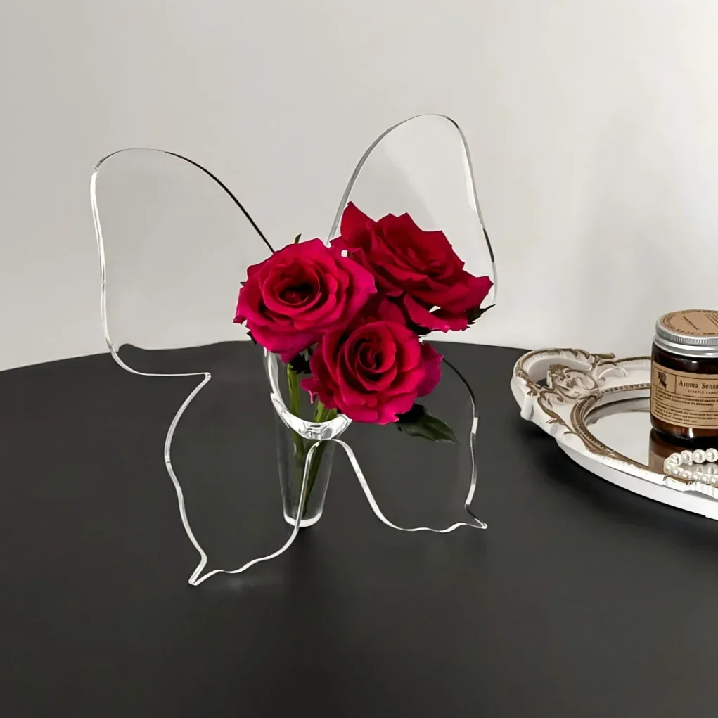 Artistic Butterfly Clear Flower Vase - Image 8