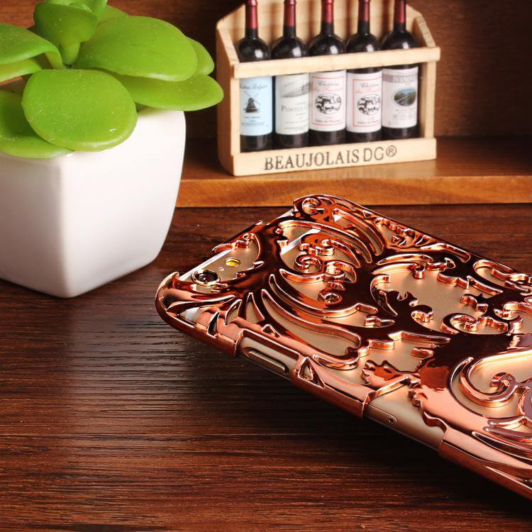 Artistic Hollow Flower Plating Phone Case For iPhone Models - Image 5