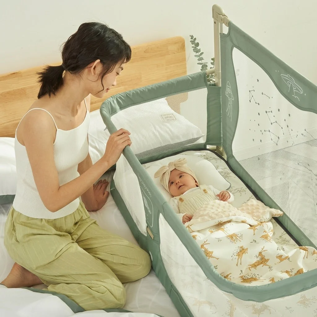 Baby Comfy Safety Lightweight Bed Side Crib - Image 2