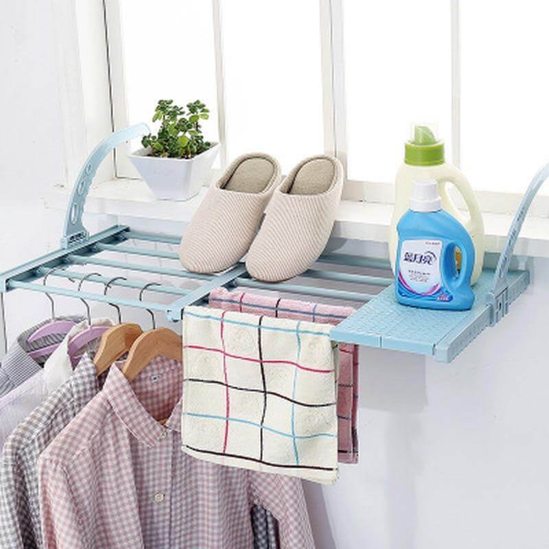 Balcony Foldable Clothes Hanging Drying Rack Organizer - Image 5