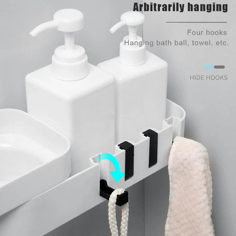 Bathroom Rotating Adjustable Shampoo Wall Shelf Organizer - Image 3
